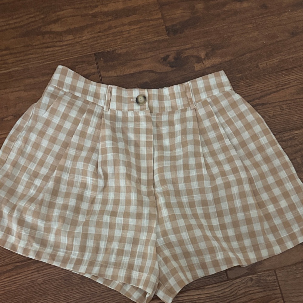 Checkered High Waist Women Shorts
